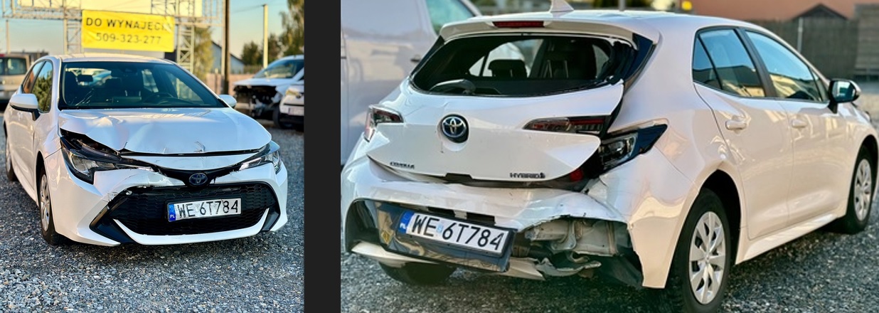 uszk. przod + tył. Poduszki nie uszkodzone