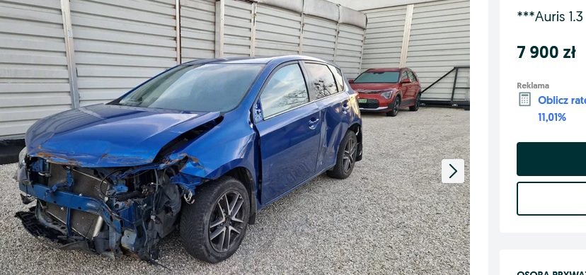 uszkodzony przód, tył + poduszki