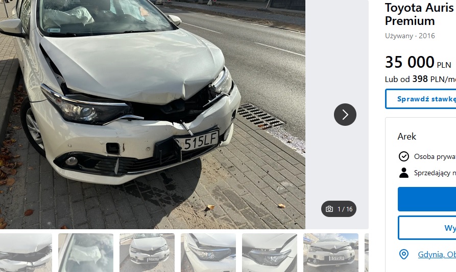 uszkodzony przód + poduszki