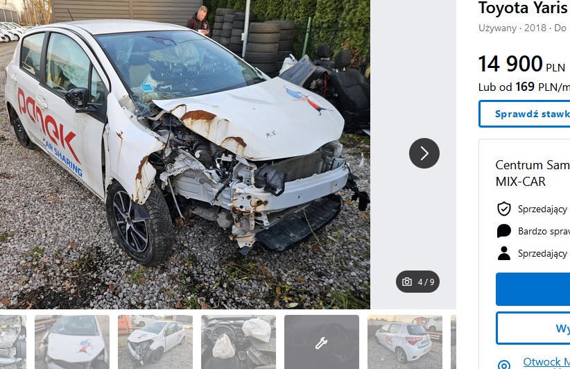 uszkodzony przód + poduszki