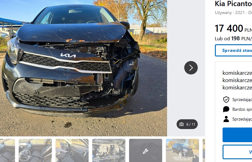 uszkodzony przód, poduszki ok