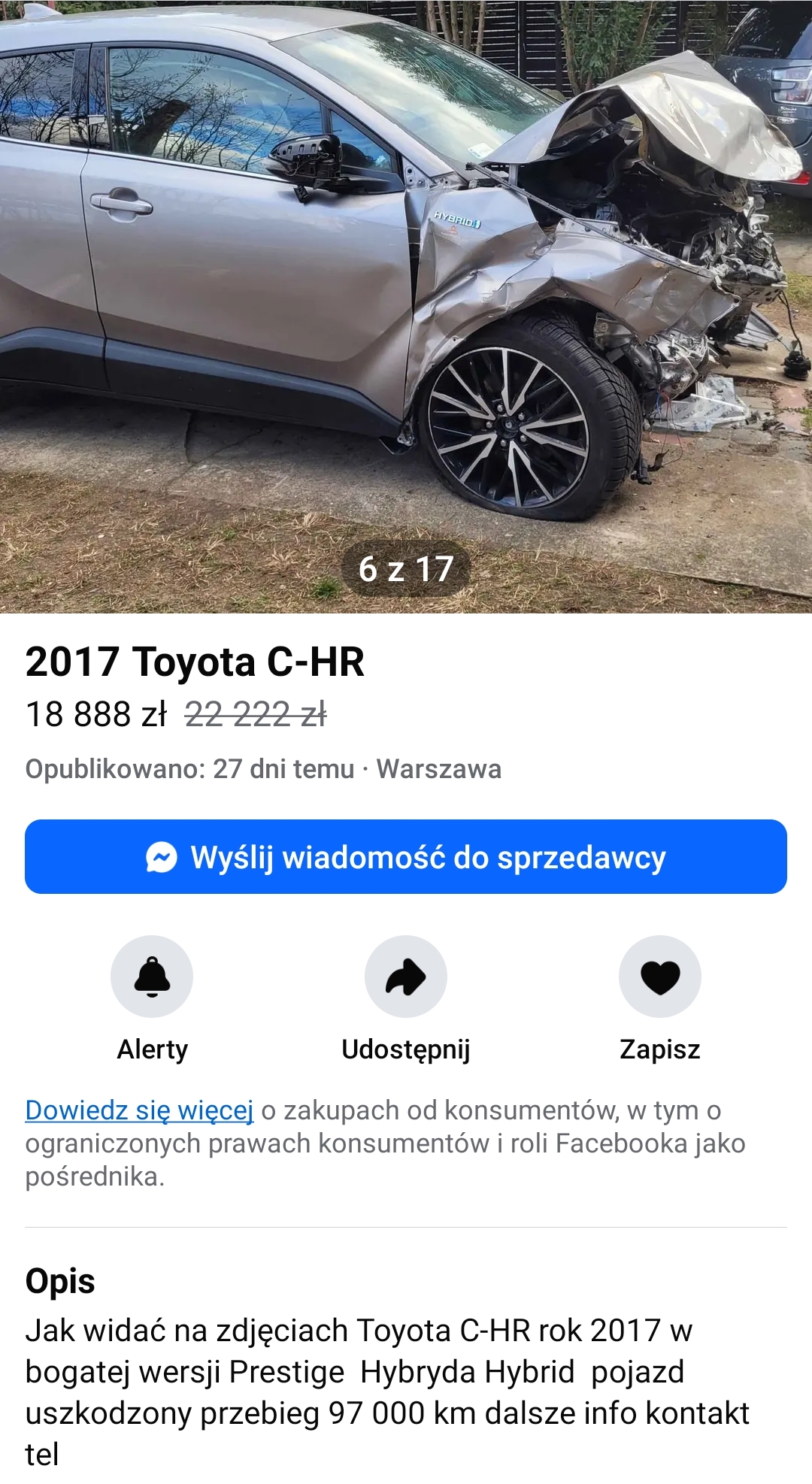 Uszkodzony mocno przód