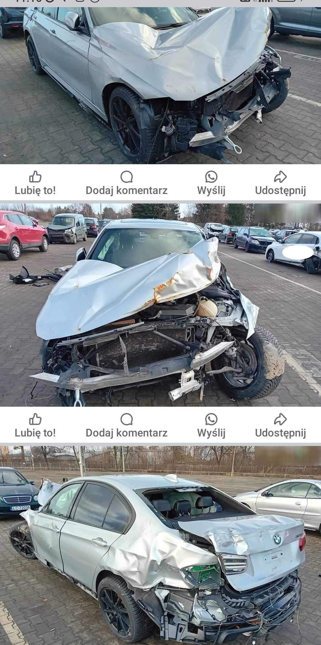 Uszkodzony przód i tył + poduszki