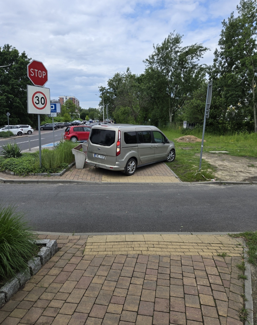 Parkowanie na trawie + jazda po chodniku