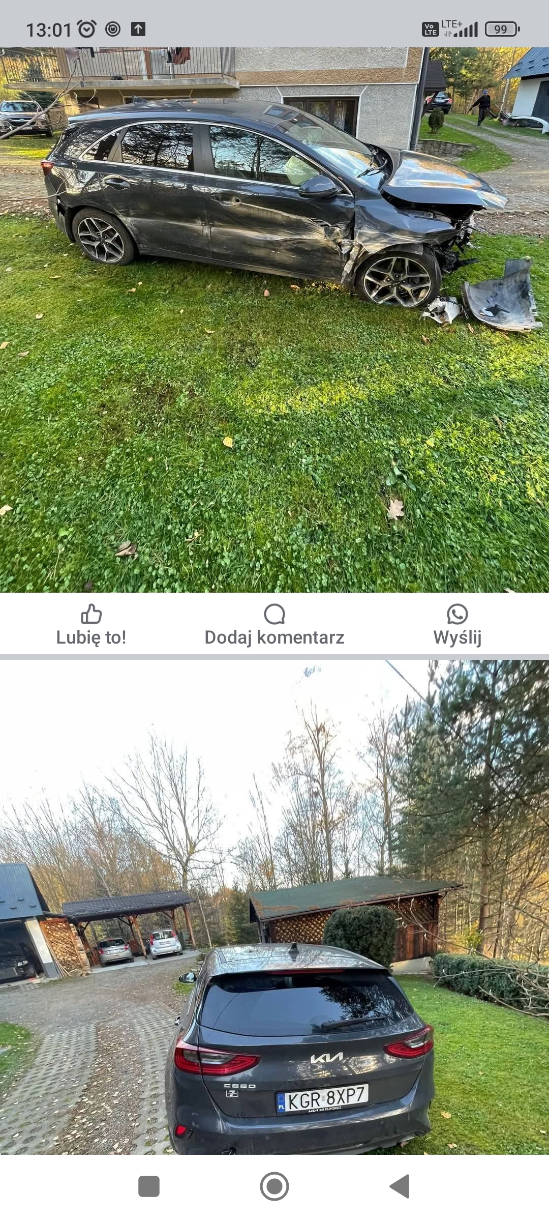 Uszkodzony przód+ poduszki