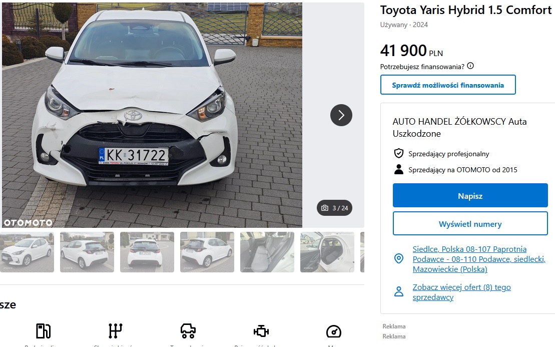 uszkodzony przód + poduszki