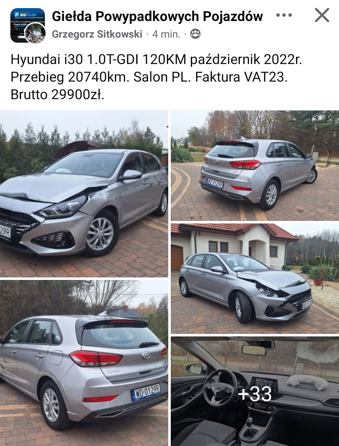 Uszkodzony przód+ poduszki