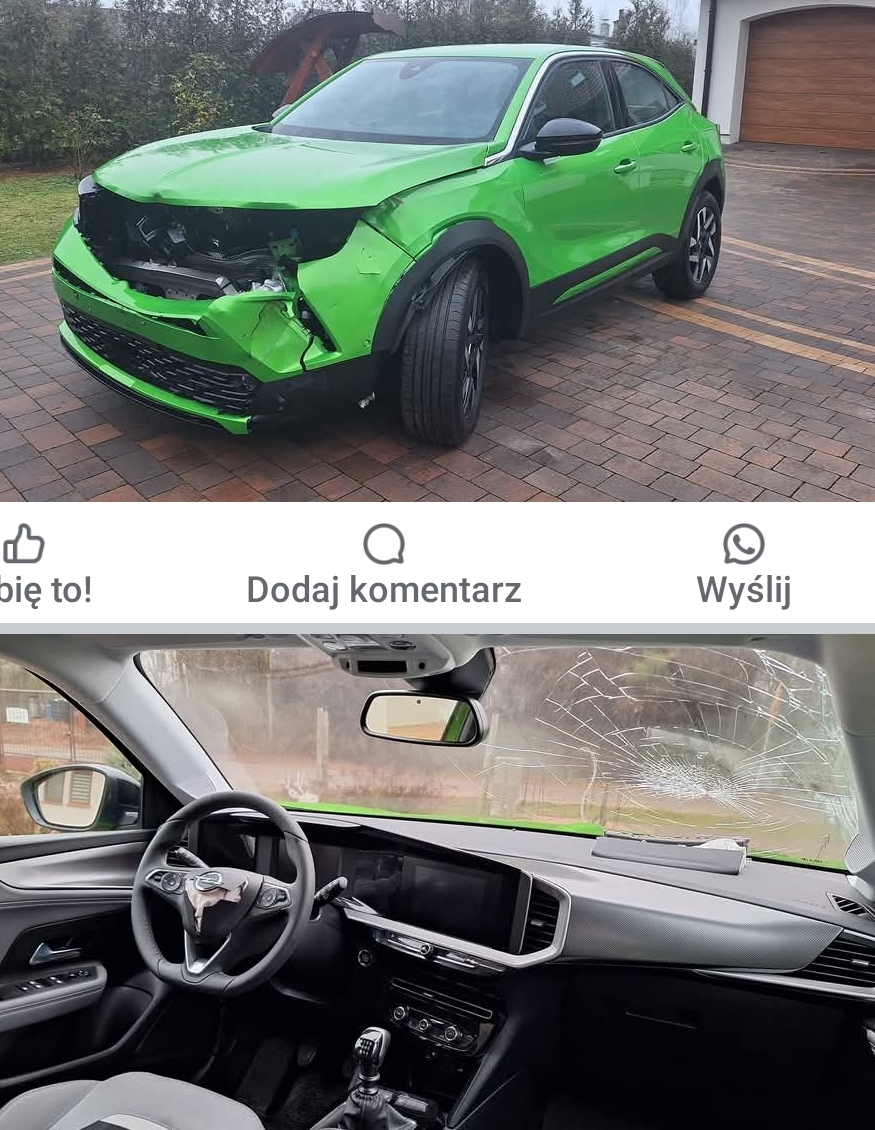 Uszkodzony przód i poduszki