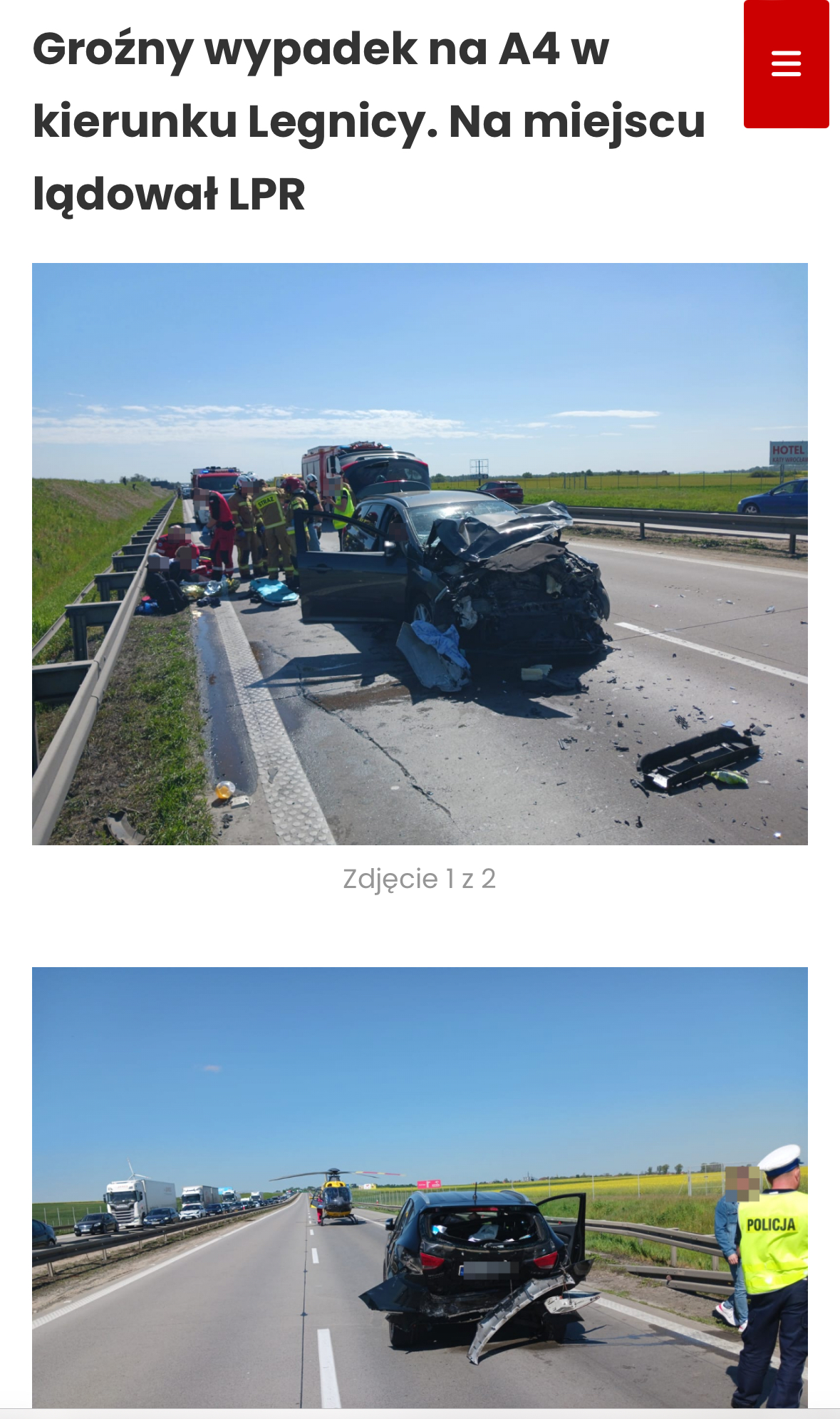 Po stłuczce autostradowej