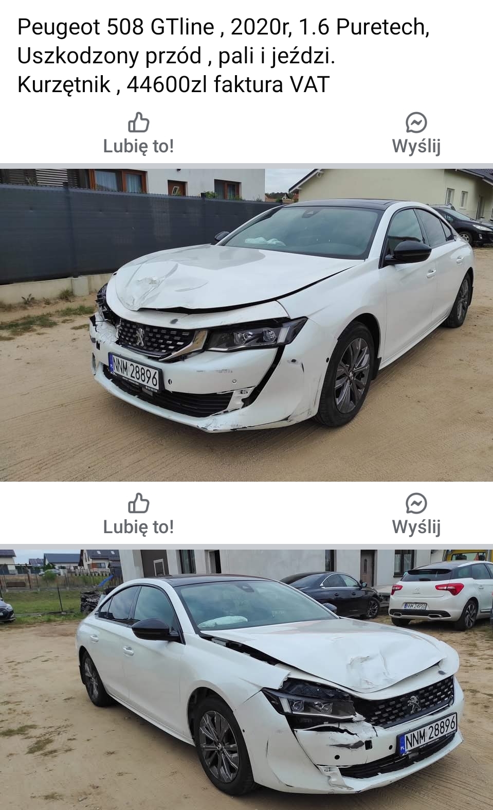 Uszkodzony przód+ poduszki